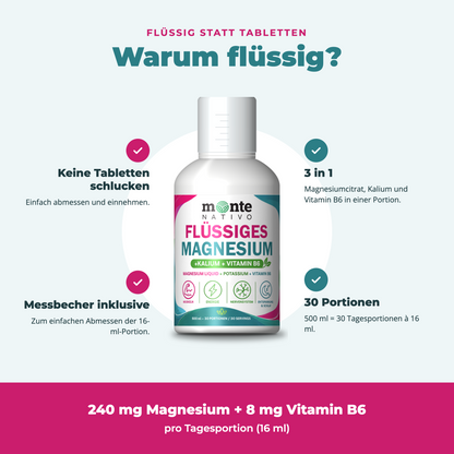 Tekutý hořčík + draslík + vitamin B6