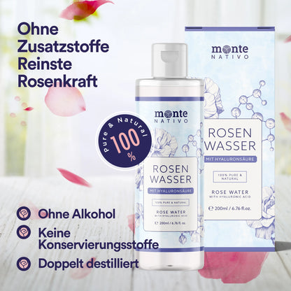 Rosenwasser mit Hyaluronsäure (2 x 200 ml)